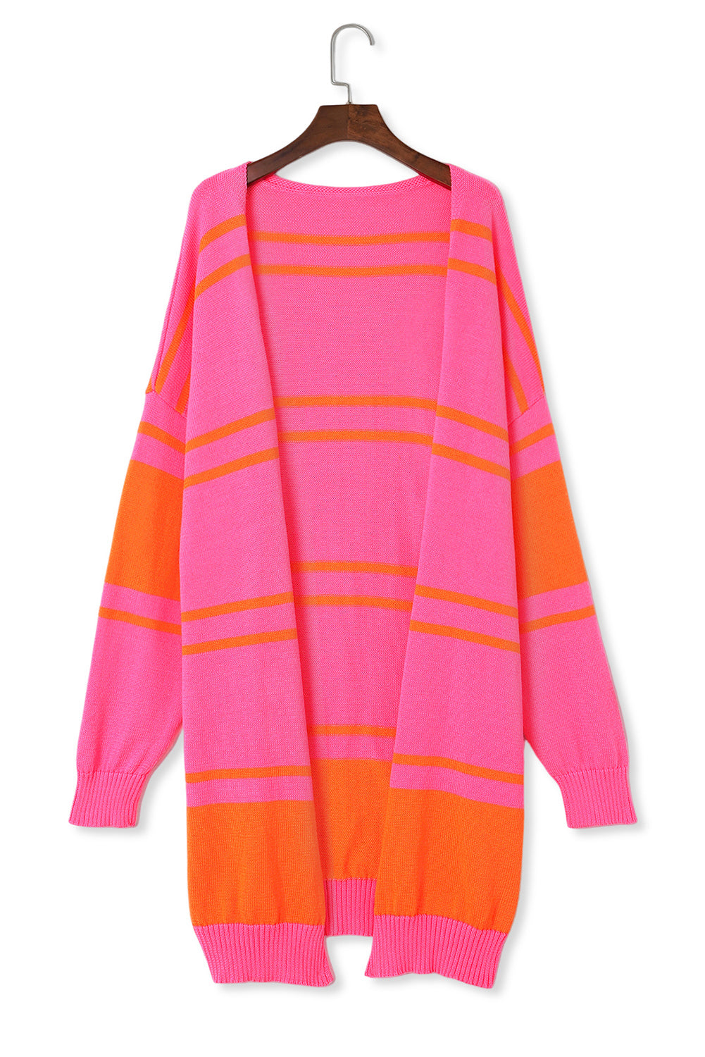 Multicolor Striped Long Sleeve Button Cardigan