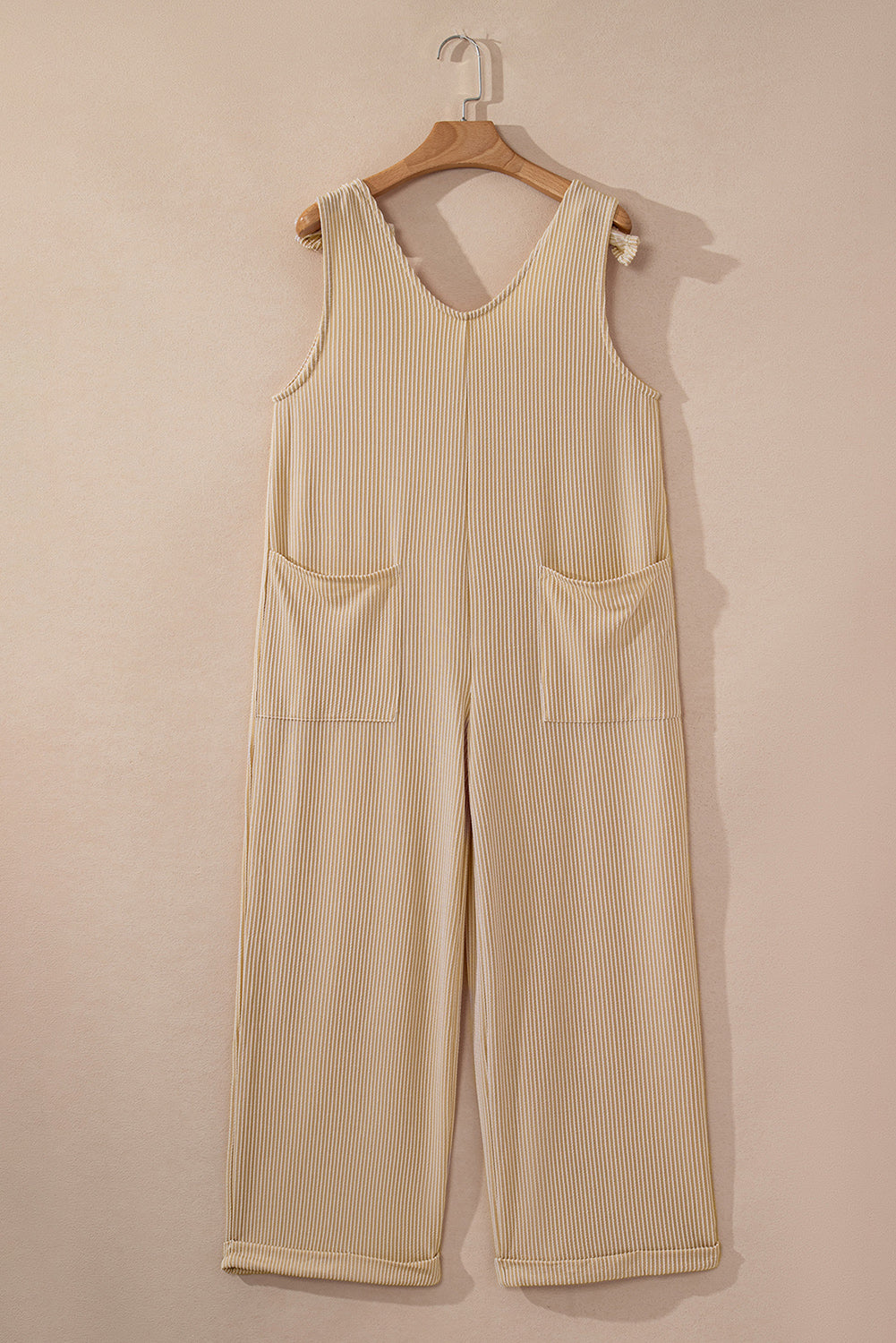 Corded Tie Straps Wide Leg Jumpsuit