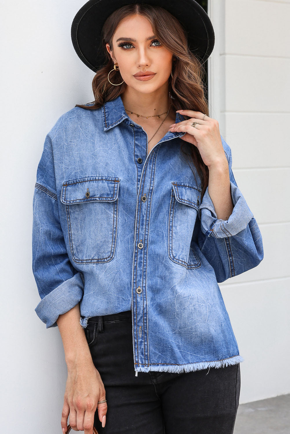 Fly Girl Sky Blue Denim Jacket