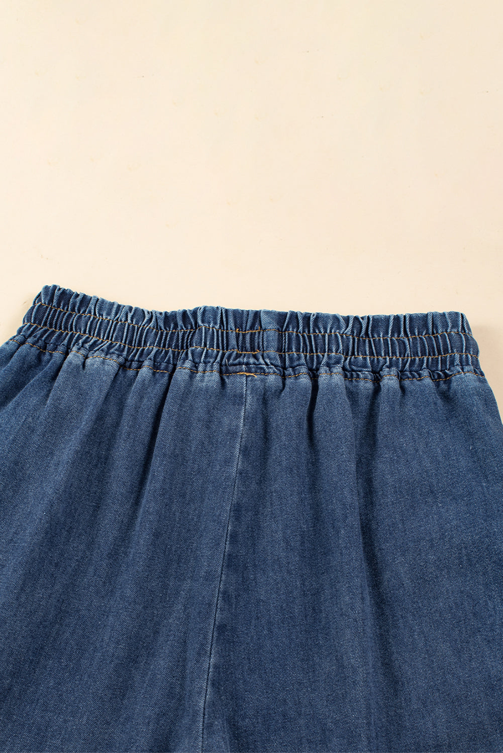 Washed Out Drawstring Waist Wide Leg Jeans