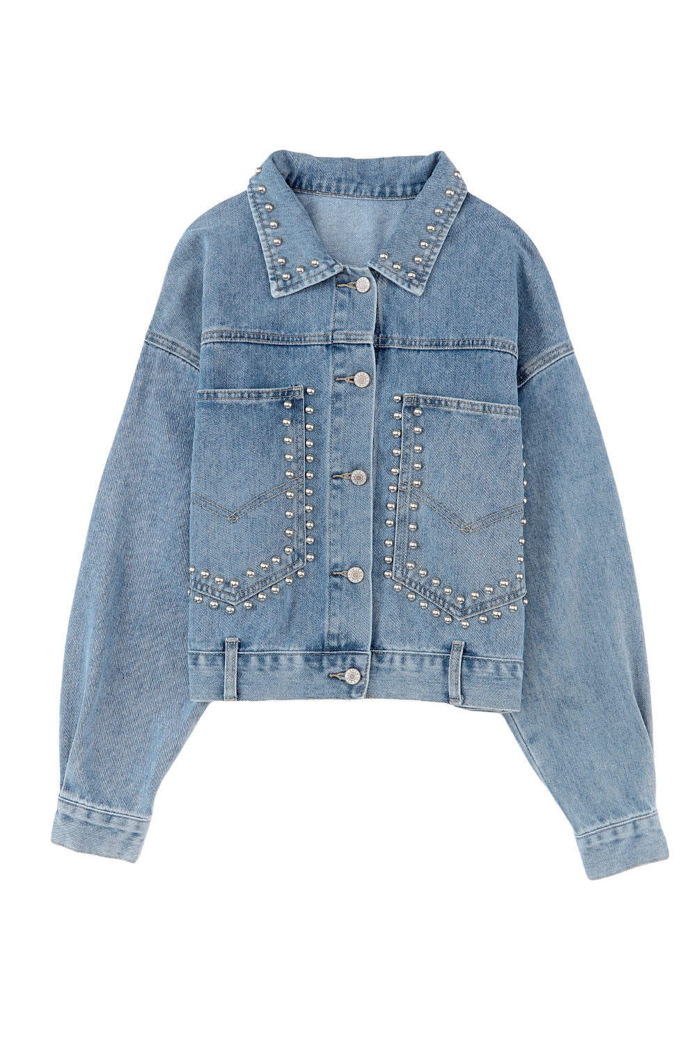 Barbie  Blue Studded Pocketed Denim Jacket