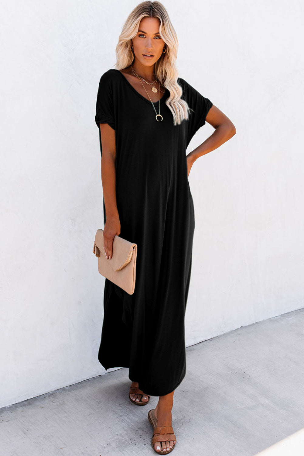 Black Maxi T-shirt Dress