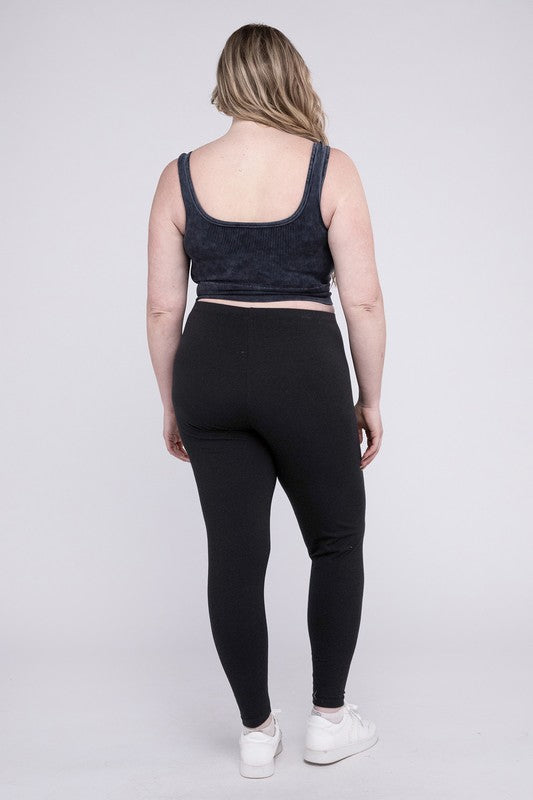 Plus Size Premium Cotton Full Length Leggings