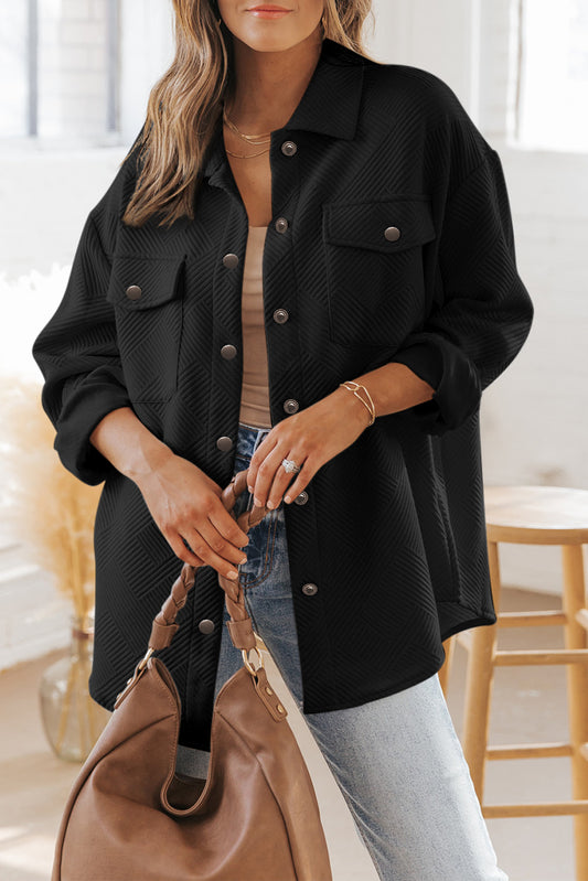 Large Flap Pocket Buttoned Jacket(Plus Size Available)