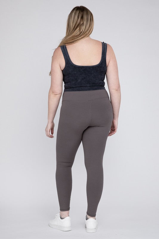 Plus Size V Waist Full Length Leggings