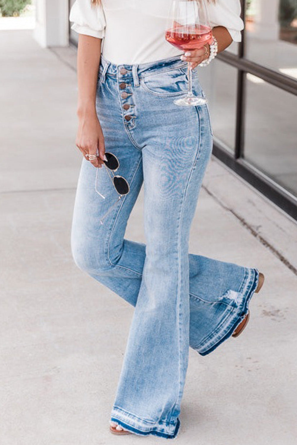 Plus & Regular Fit High Waisted Bell Bottom Jeans