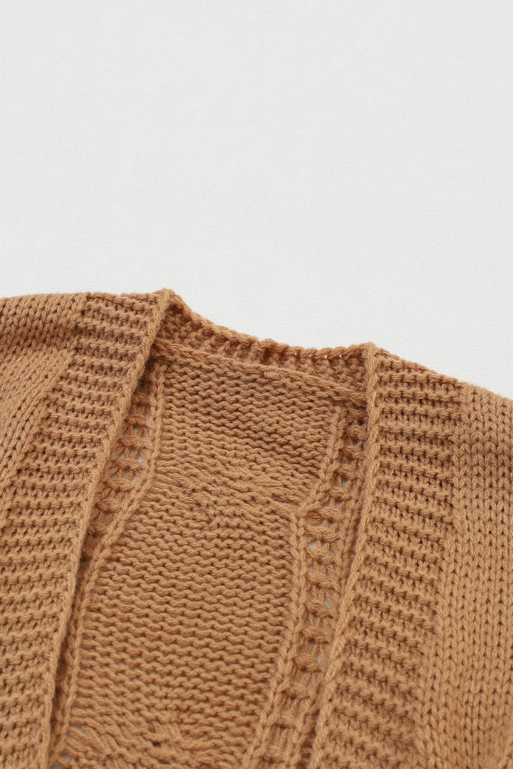 Ribbed Trim Cable Knit Cardigan