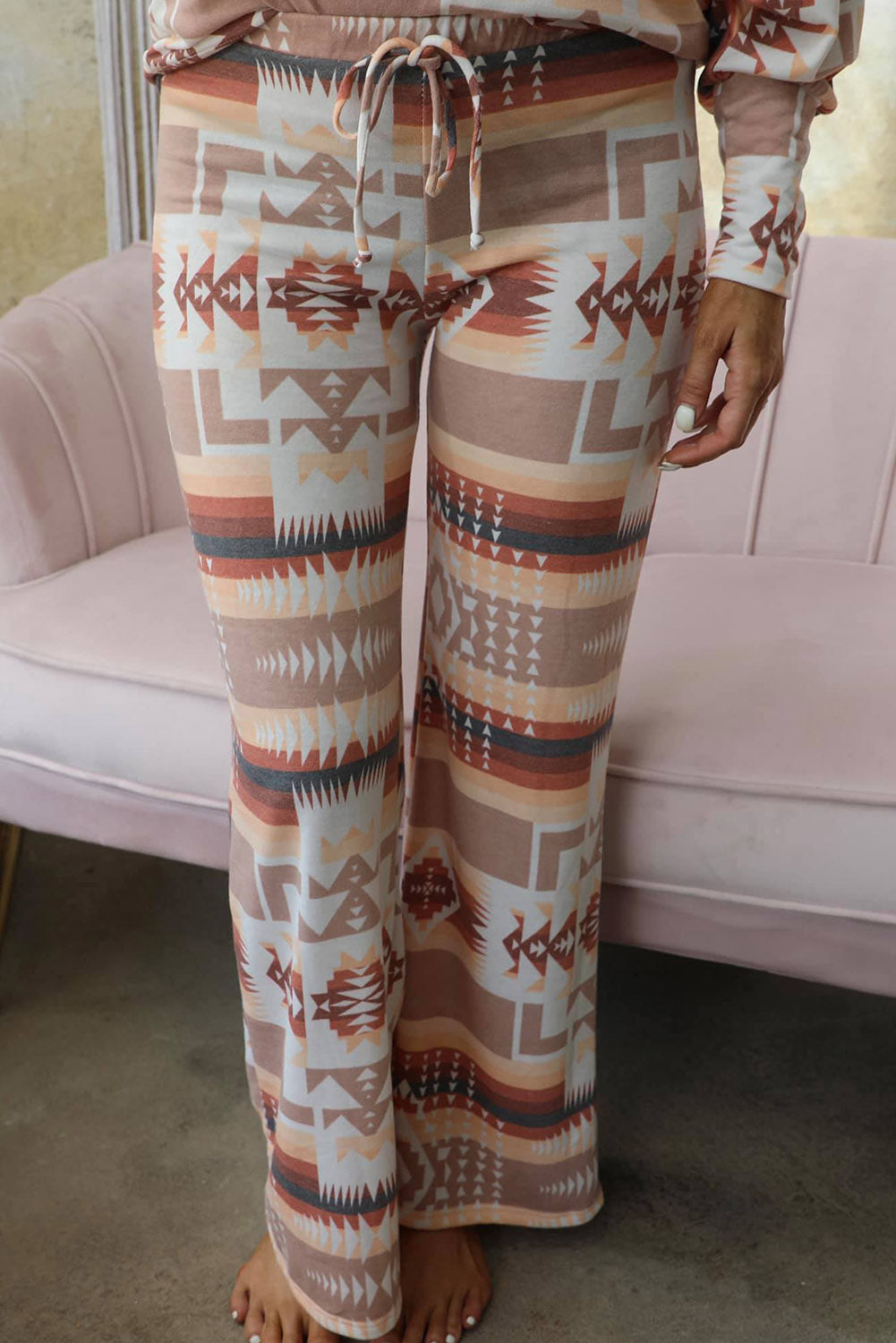 Multicolour Aztec Print Loungewear Set