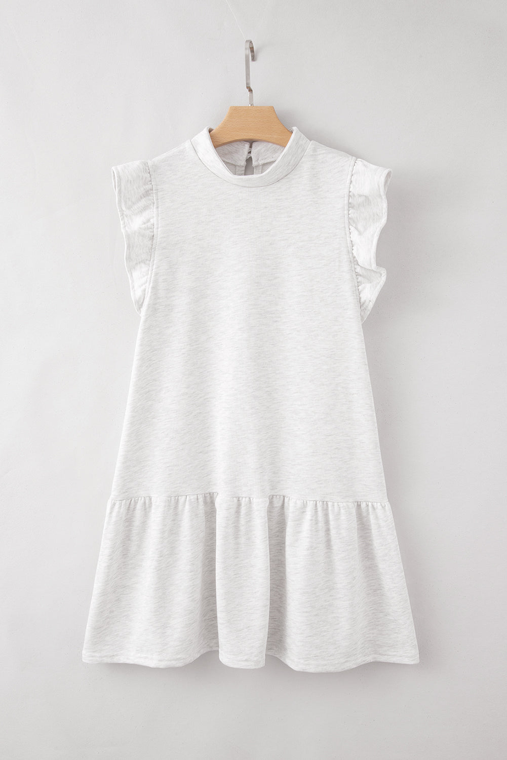 Flutter Sleeve Crew Neck Shift Dress