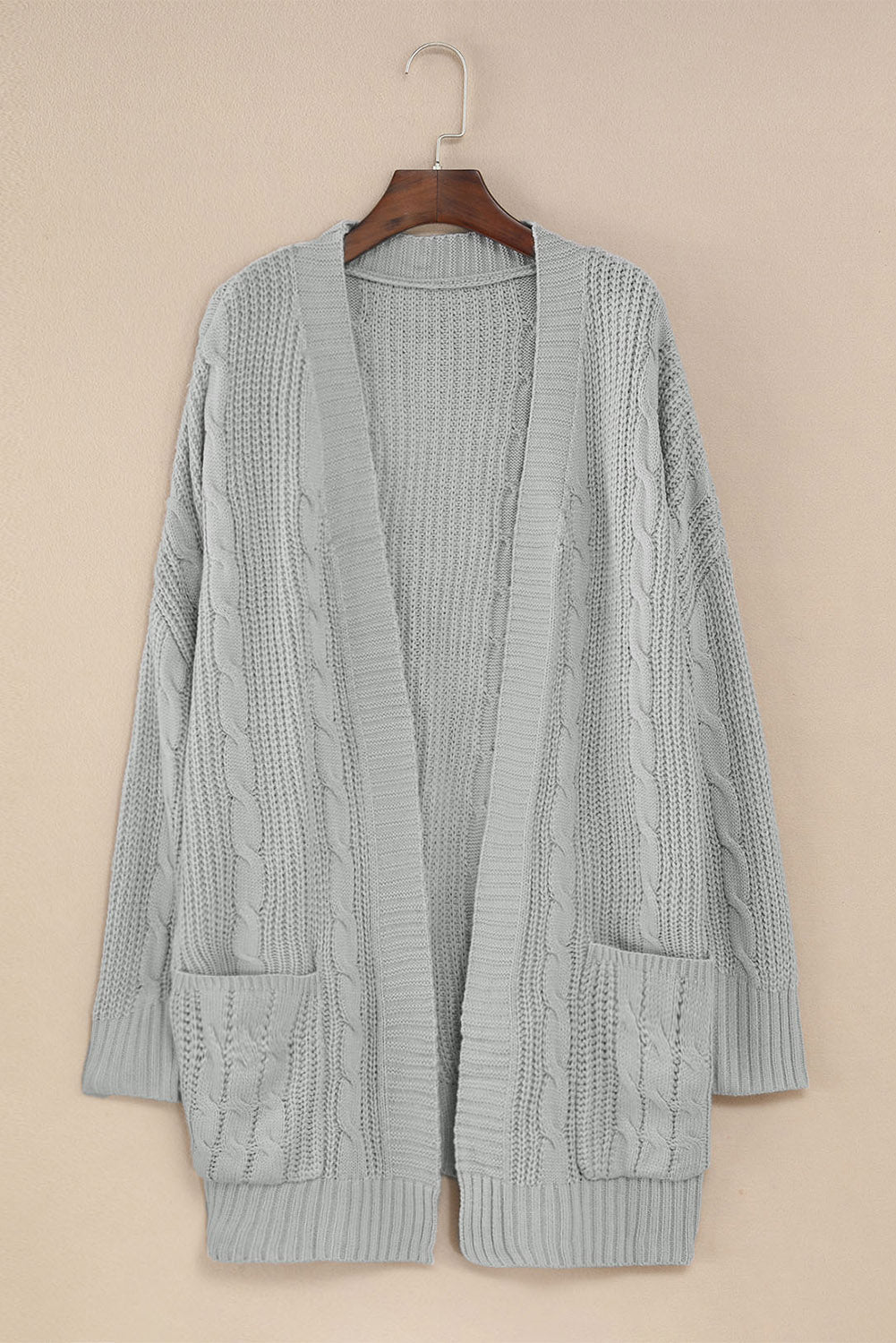 Knit Textured Long Cardigan (Up to size 4X)