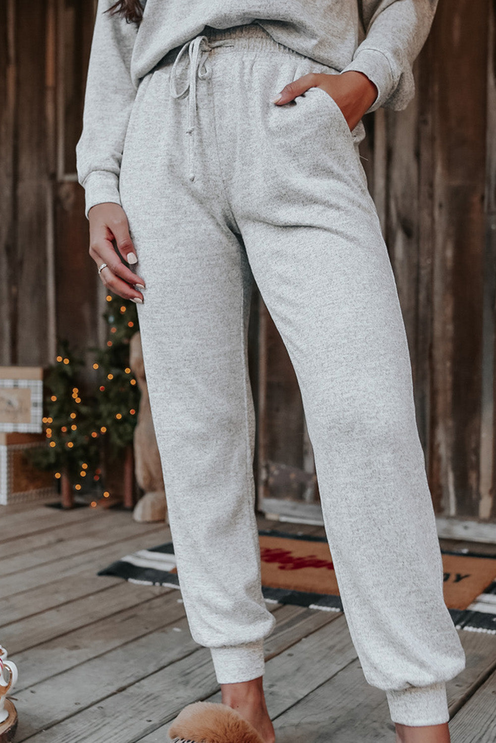 Long Sleeve Pullover Loungewear Set (Curvy Sizes)