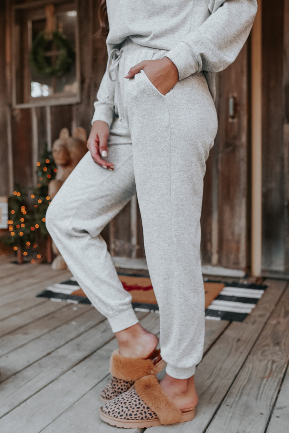 Long Sleeve Pullover Loungewear Set (Curvy Sizes)