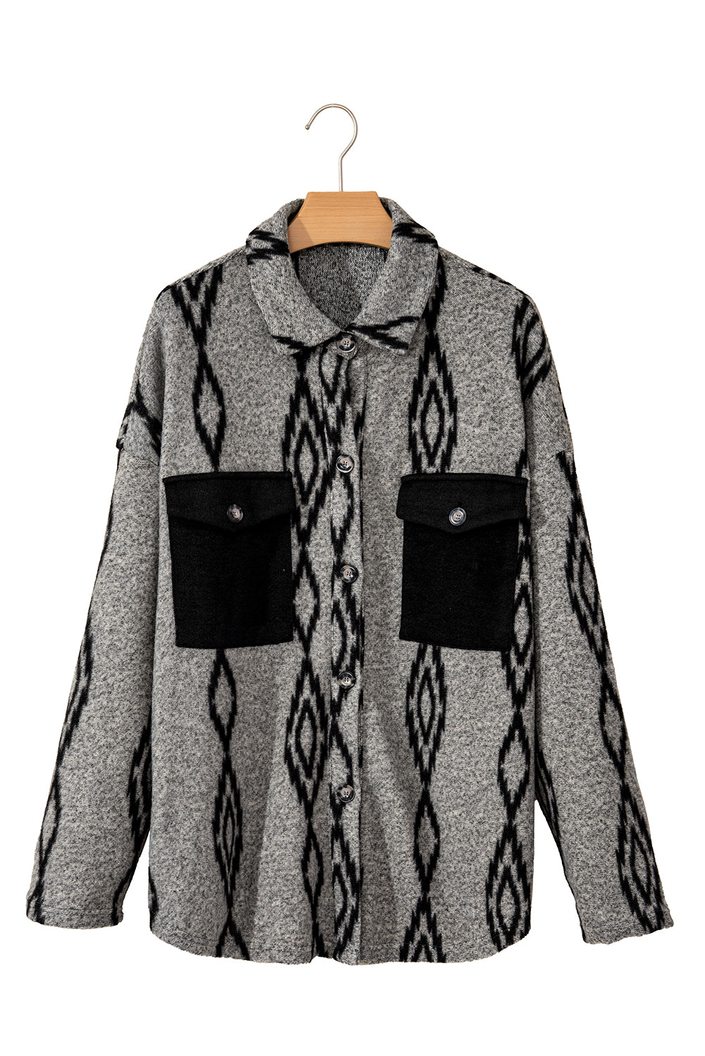 Gray Aztec Contrast Coat