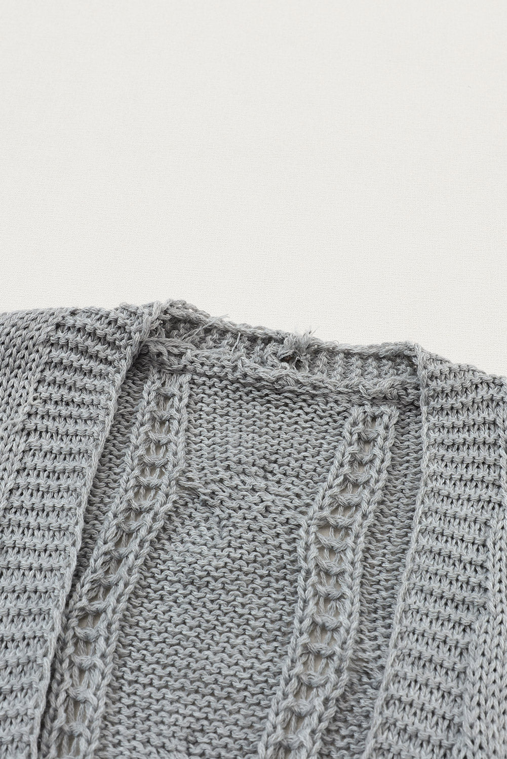 Ribbed Trim Cable Knit Cardigan