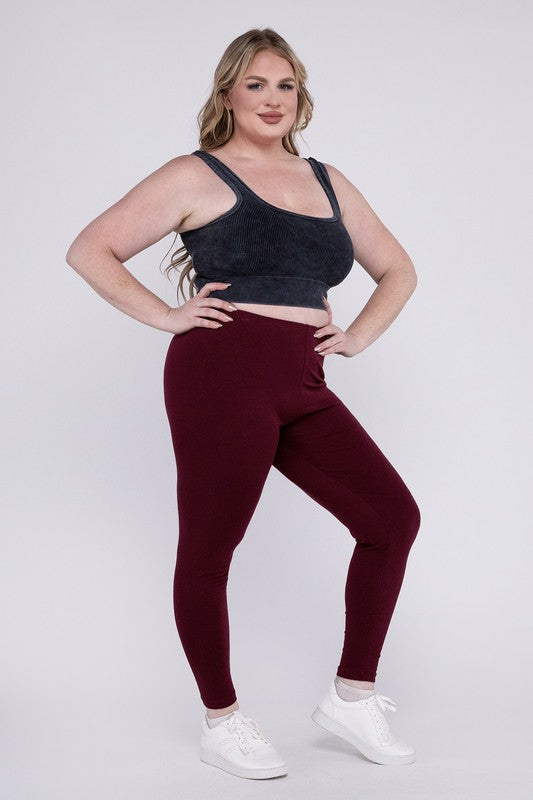 Plus Size Premium Cotton Full Length Leggings