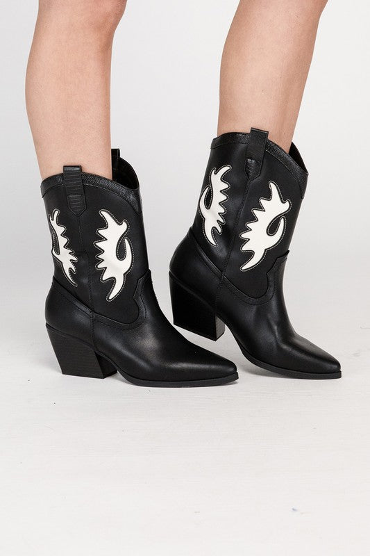 Fancy Cowboy Mid Height Boots