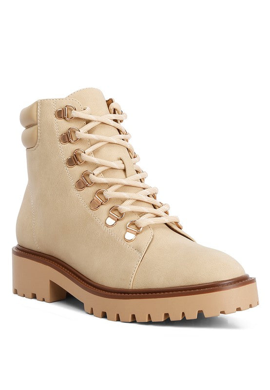 Shirly Soft Leather Lace-Up Boots