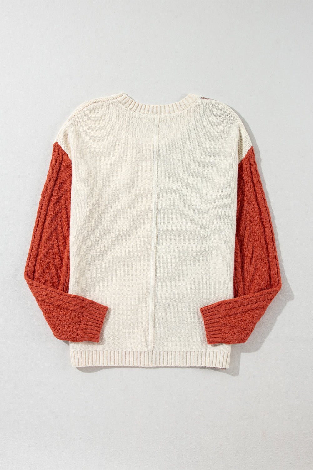 Green Colorblock Drop Shoulder Sweater