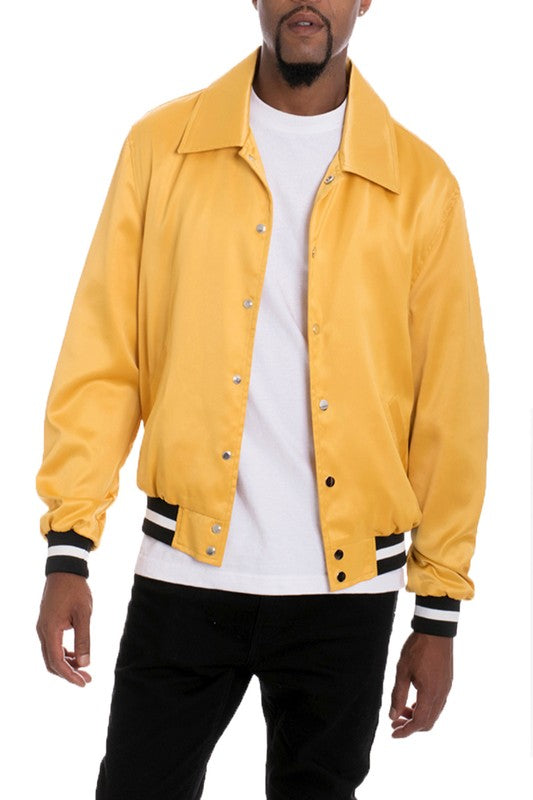 Men Satin Bomber Jacket