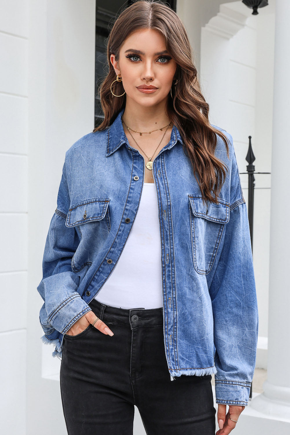 Fly Girl Sky Blue Denim Jacket