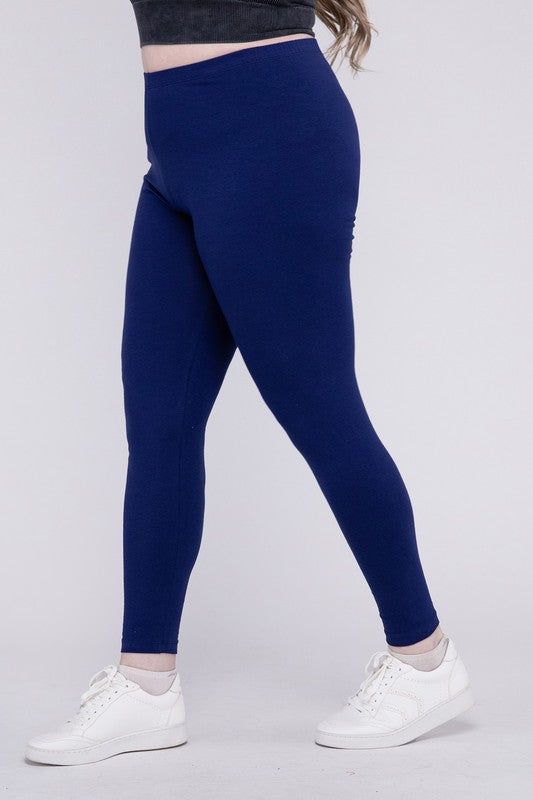 Plus Size Premium Cotton Full Length Leggings