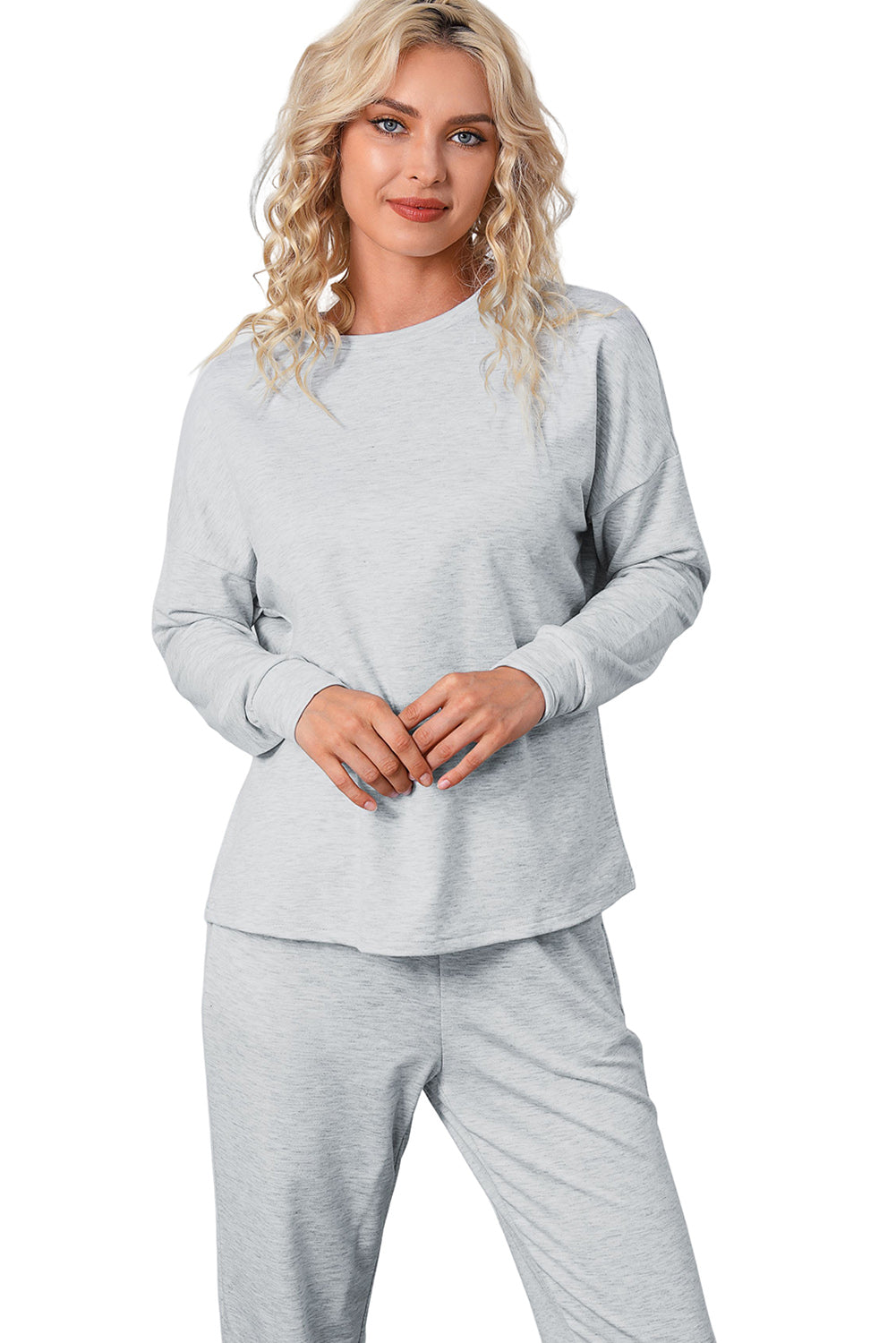 Long Sleeve Pullover Loungewear Set (Curvy Sizes)