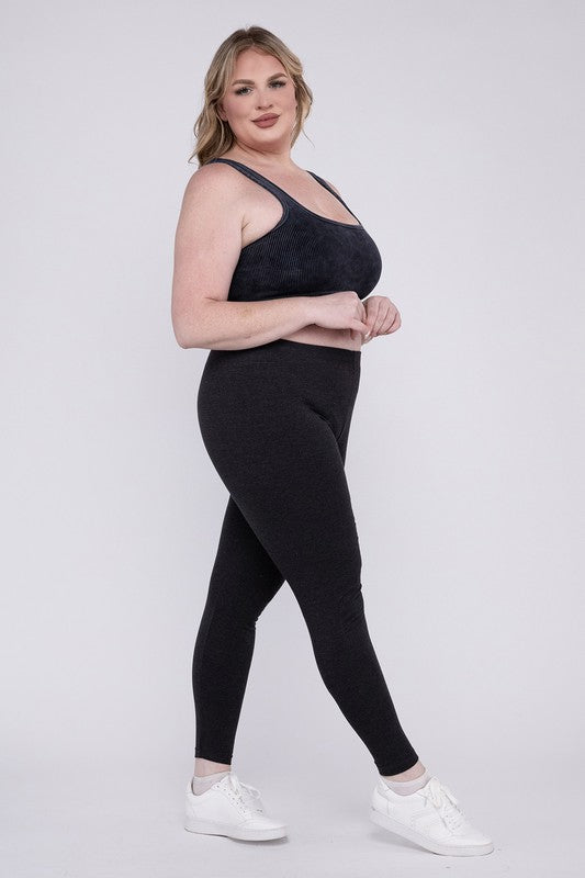 Plus Size Premium Cotton Full Length Leggings