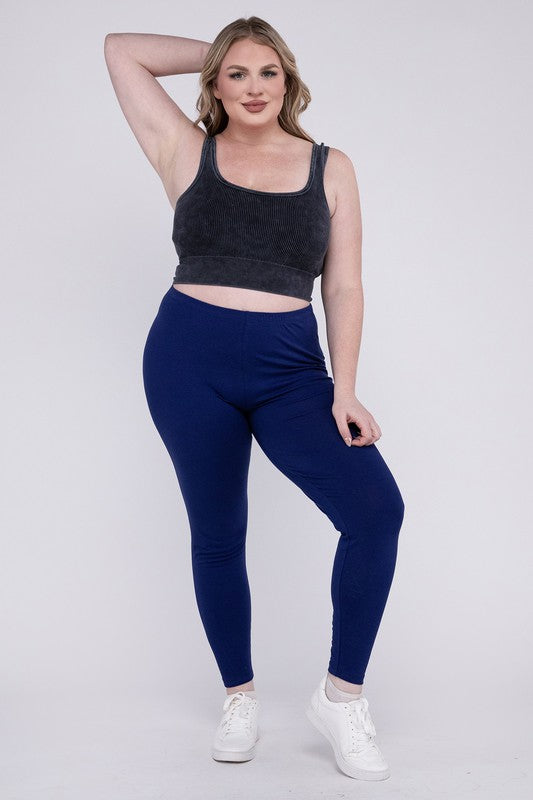 Plus Size Premium Cotton Full Length Leggings